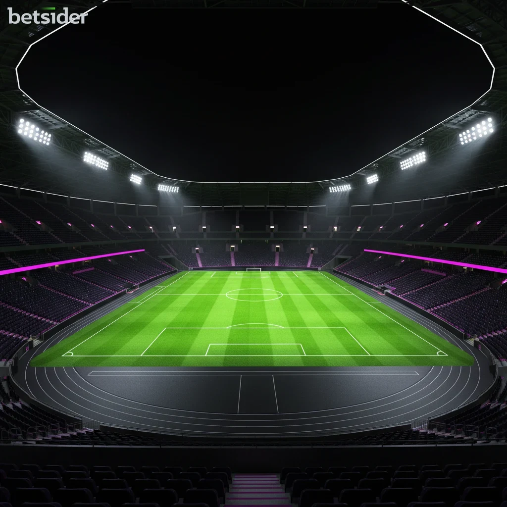 Stadio di calcio illuminato di notte, a rappresentare le scommesse sportive su Betsider