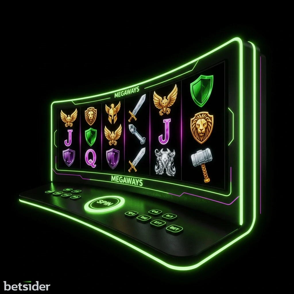 Griglia di una slot machine online che mostra rulli con simboli a tema avventura e un'interfaccia di gioco.